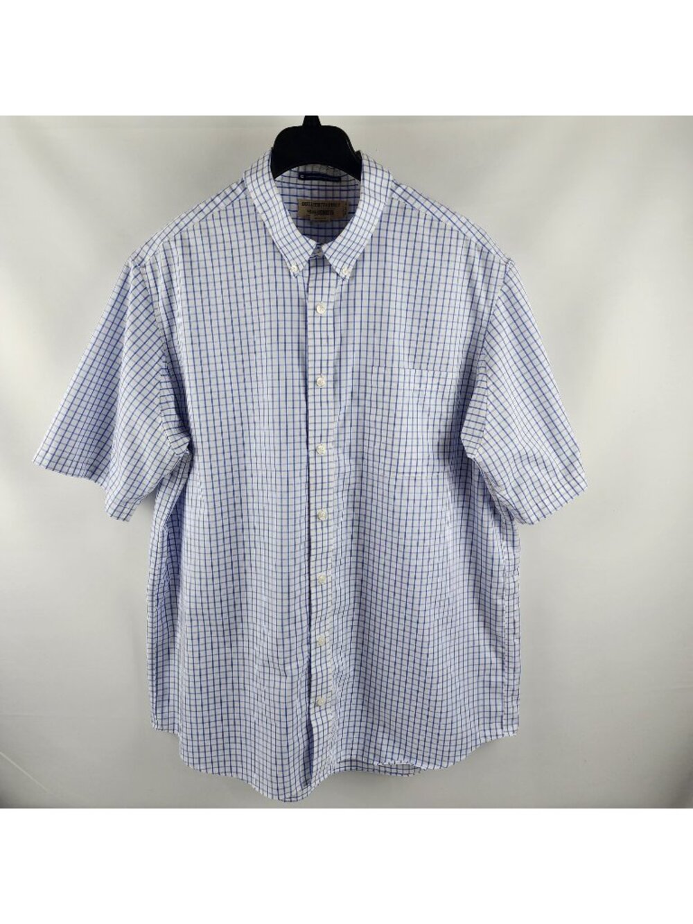 Duluth Shirt Mens XL-Tall Blue White Magnet Front Wrinklefighter Relaxed Fit